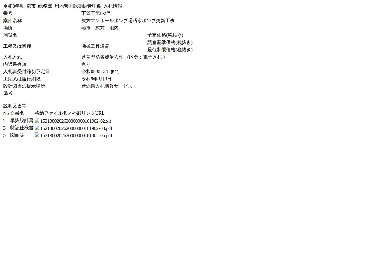 公告詳細ページの保存時点のスクリーンショット