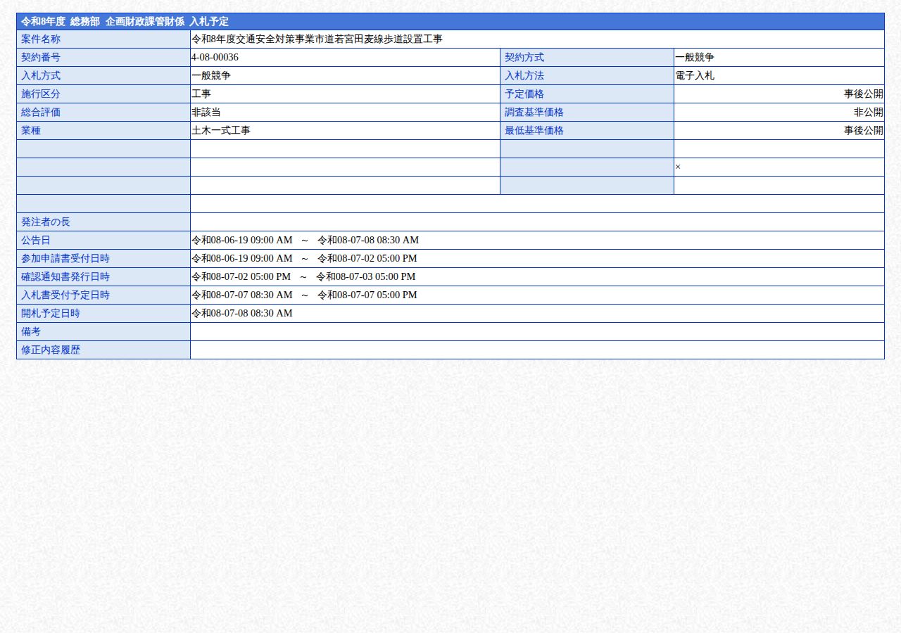 公告詳細ページの保存時点のスクリーンショット