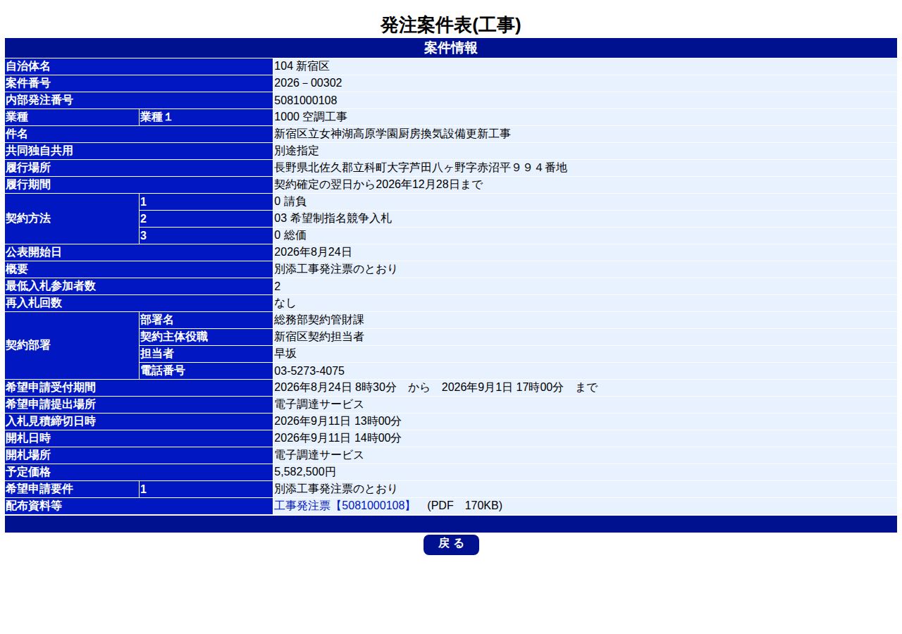 公告詳細ページの保存時点のスクリーンショット