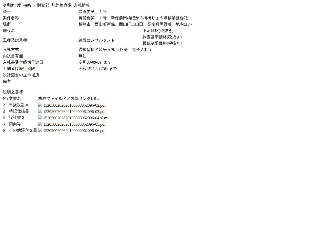 公告詳細ページの保存時点のスクリーンショット