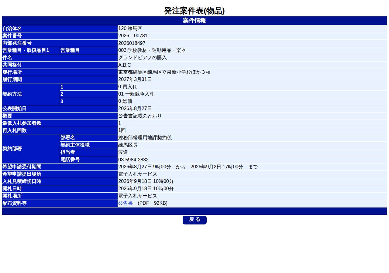 公告詳細ページの保存時点のスクリーンショット
