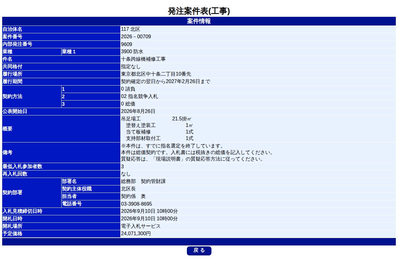 公告詳細ページの保存時点のスクリーンショット