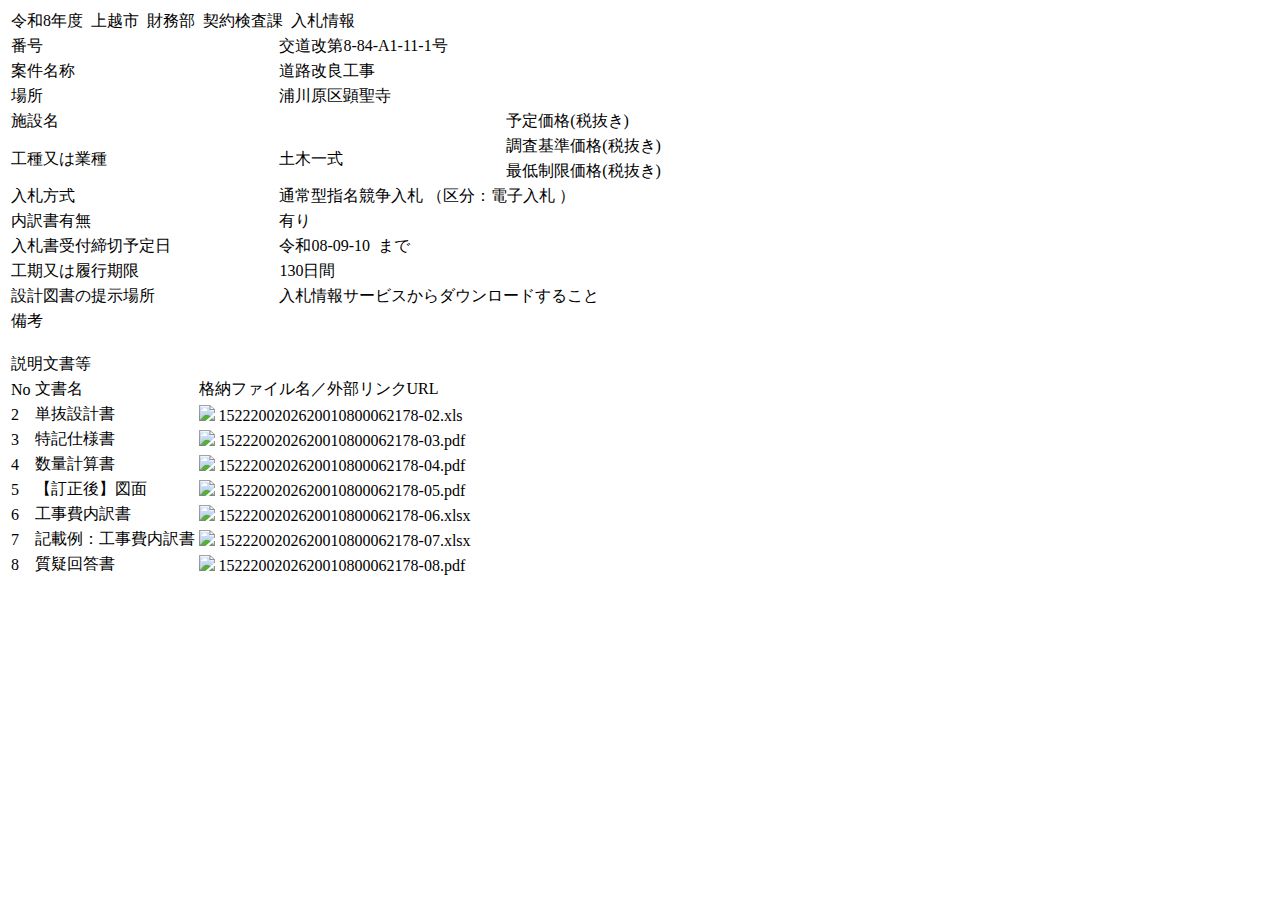 公告詳細ページの保存時点のスクリーンショット