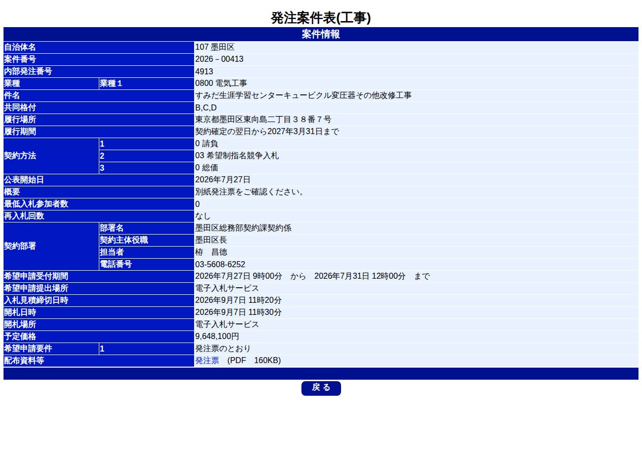 公告詳細ページの保存時点のスクリーンショット