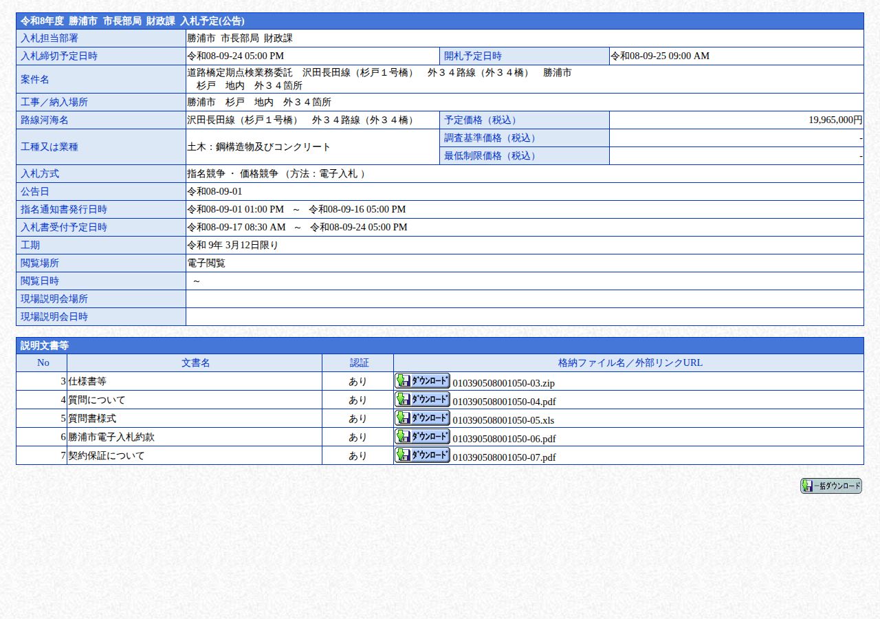 公告詳細ページの保存時点のスクリーンショット