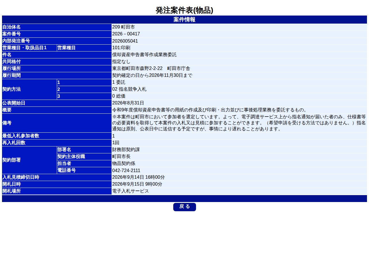 公告詳細ページの保存時点のスクリーンショット