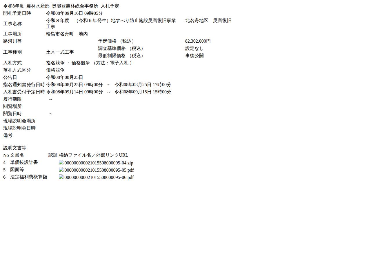 公告詳細ページの保存時点のスクリーンショット