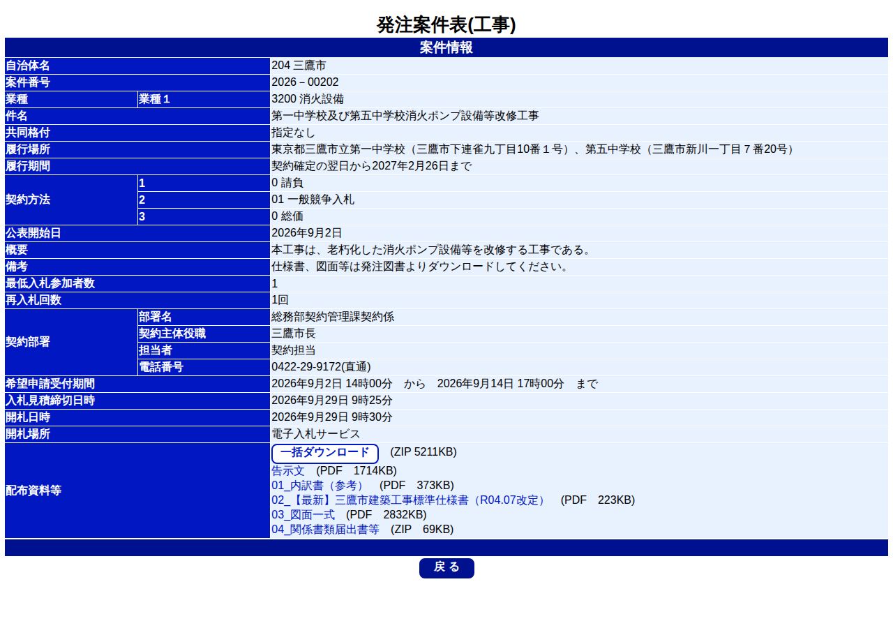 公告詳細ページの保存時点のスクリーンショット