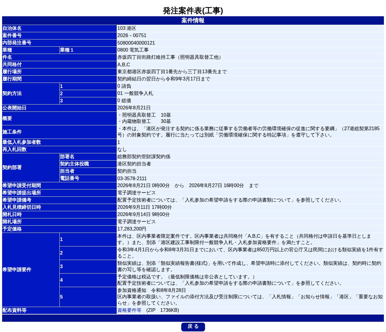 公告詳細ページの保存時点のスクリーンショット