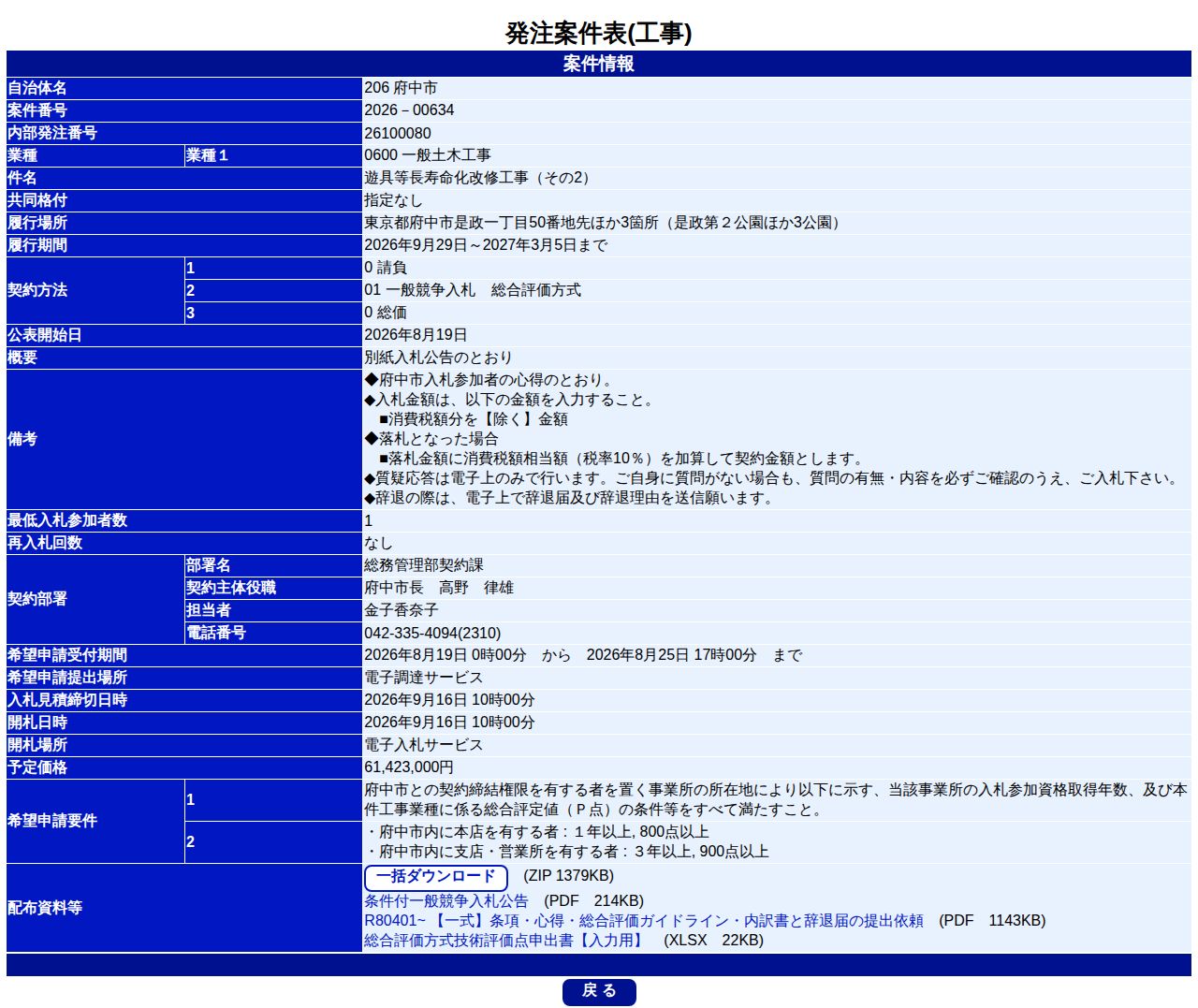 公告詳細ページの保存時点のスクリーンショット