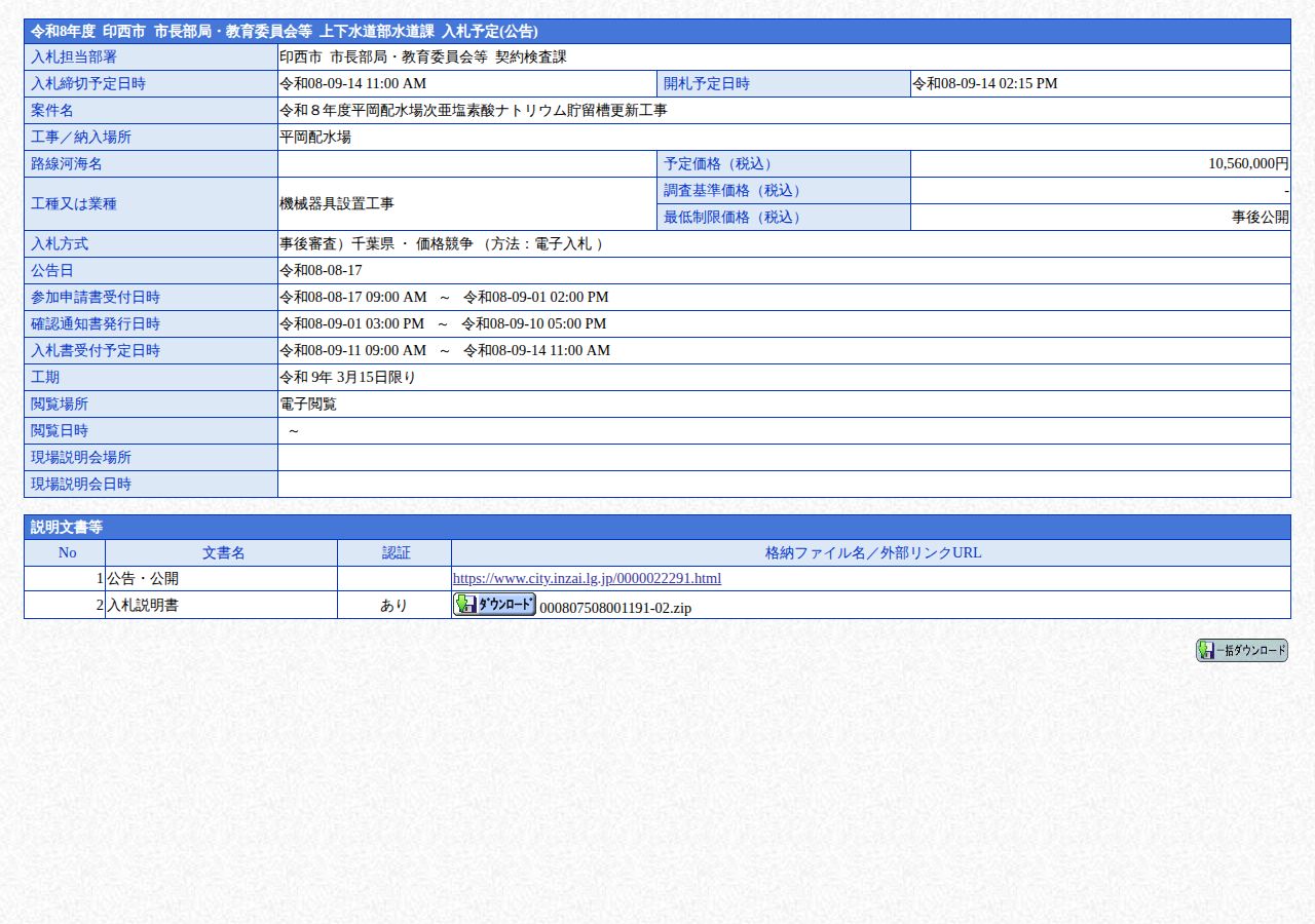 公告詳細ページの保存時点のスクリーンショット