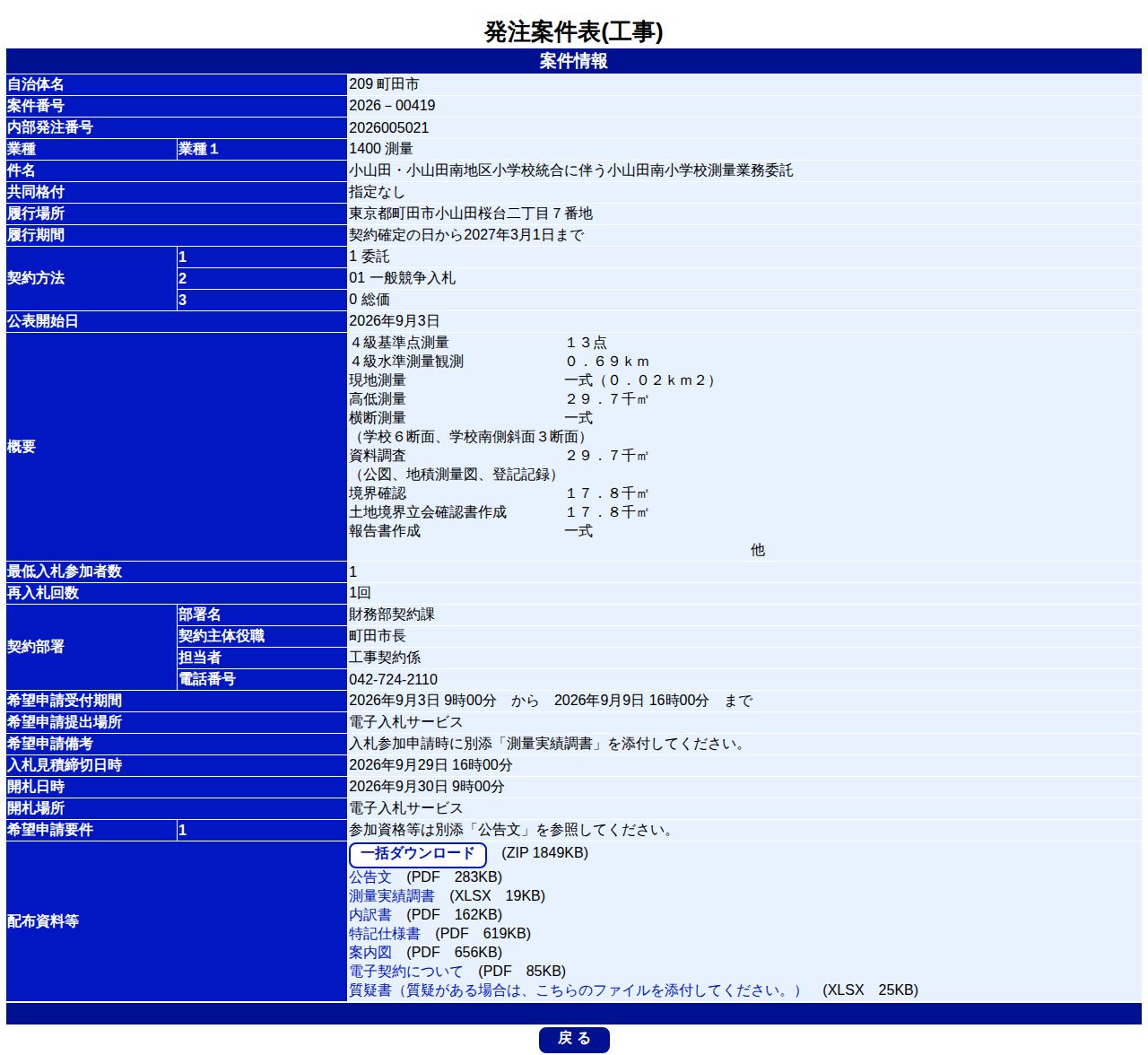 公告詳細ページの保存時点のスクリーンショット
