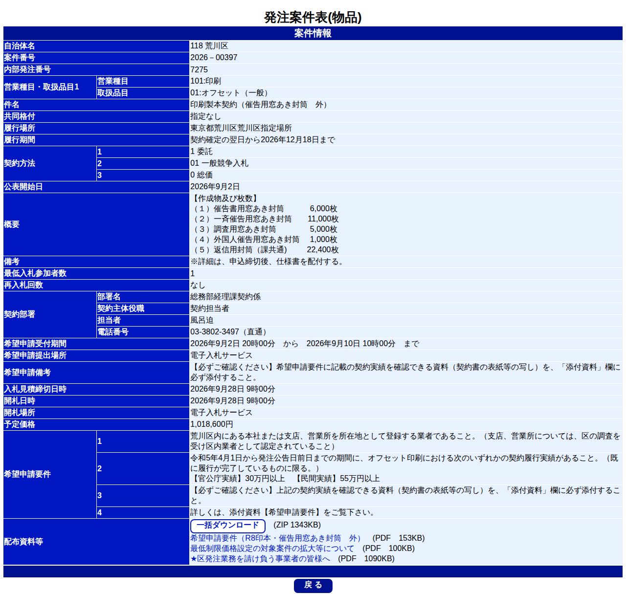 公告詳細ページの保存時点のスクリーンショット