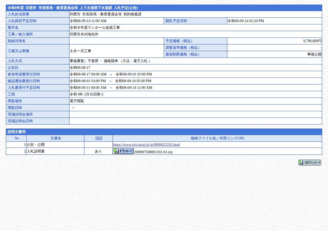 公告詳細ページの保存時点のスクリーンショット