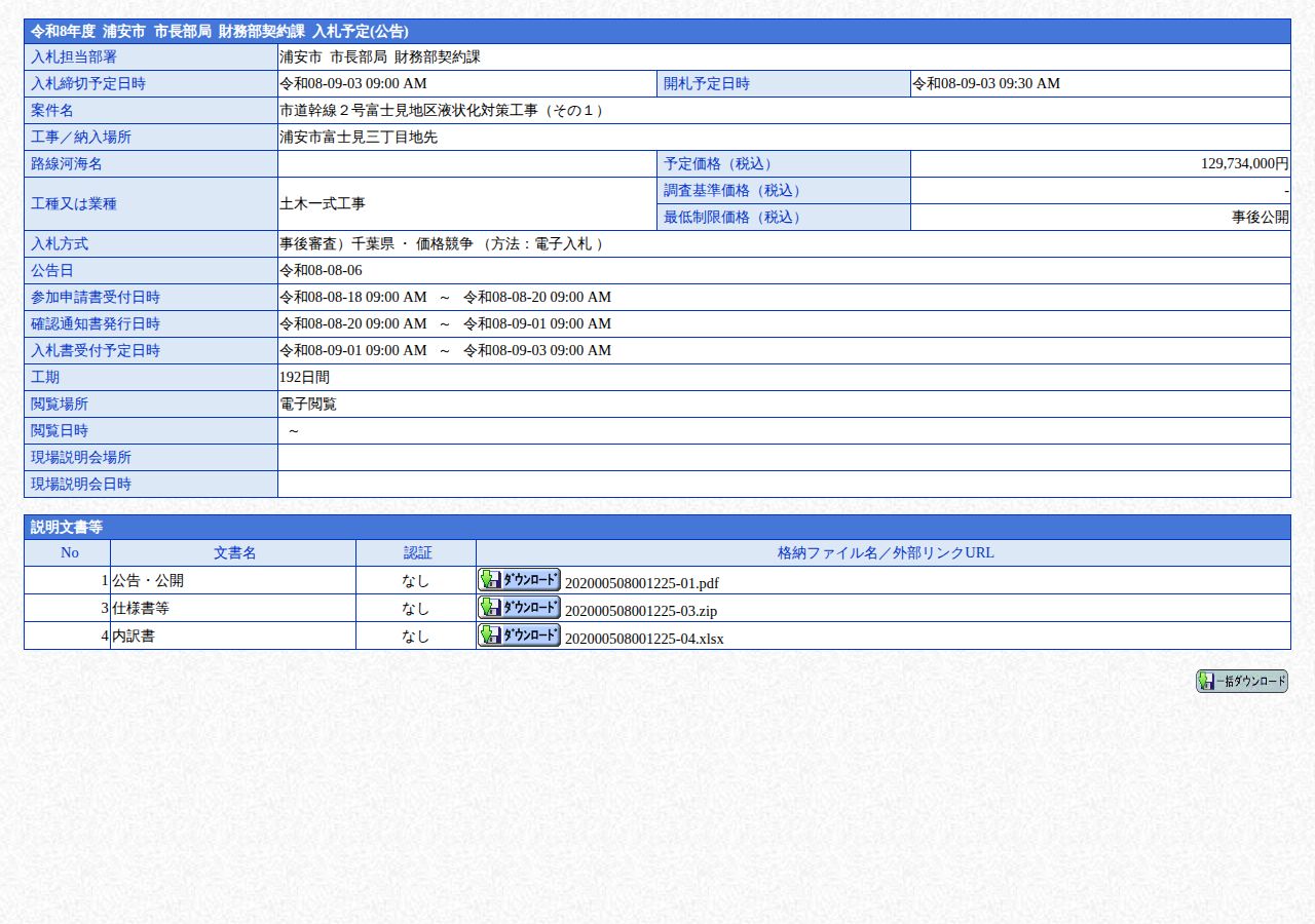 公告詳細ページの保存時点のスクリーンショット