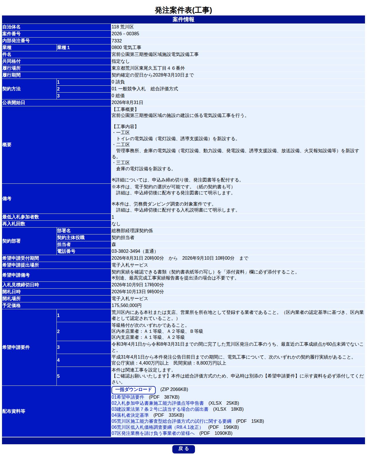 公告詳細ページの保存時点のスクリーンショット