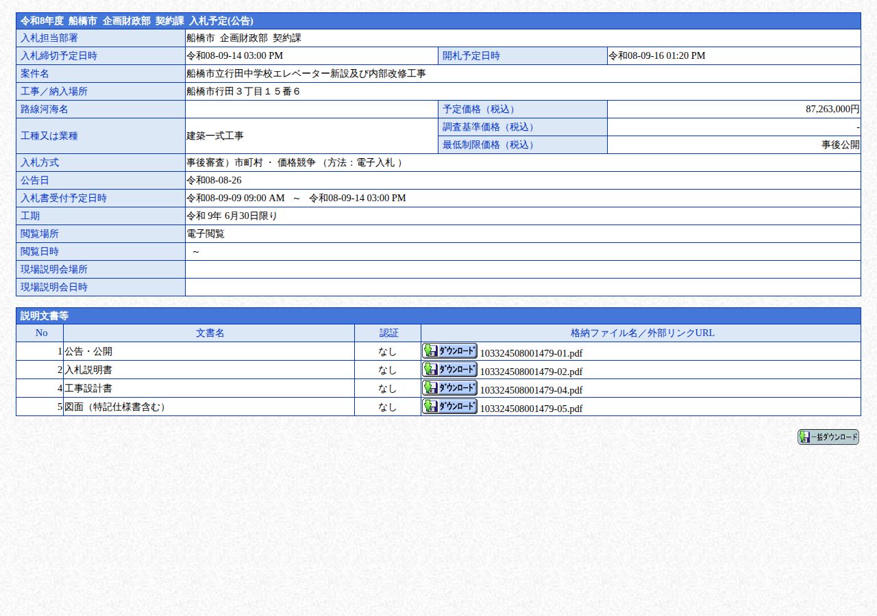 公告詳細ページの保存時点のスクリーンショット