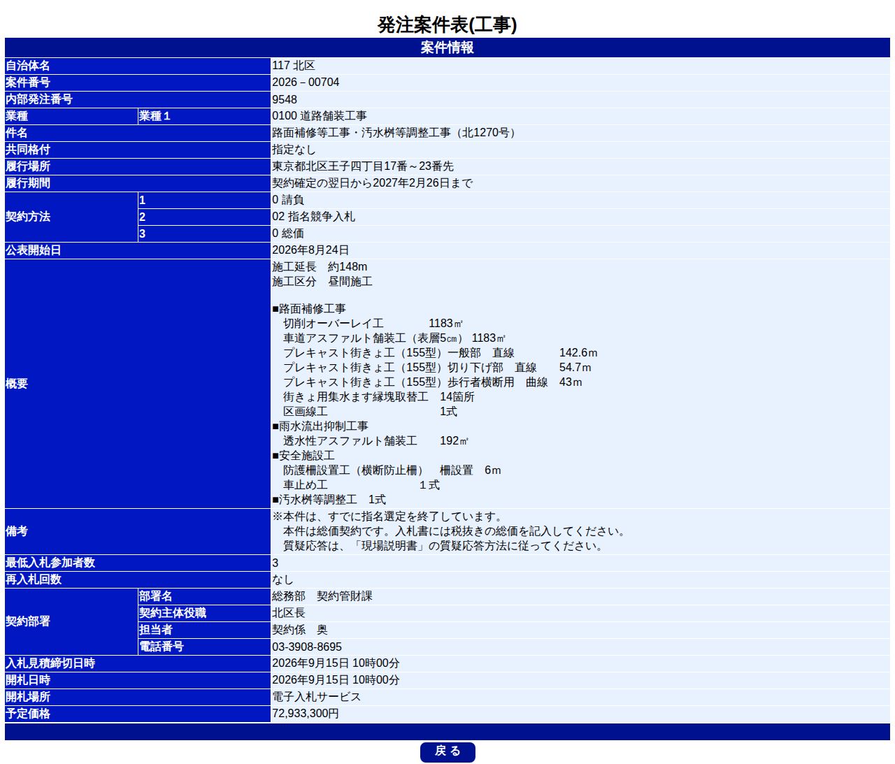 公告詳細ページの保存時点のスクリーンショット