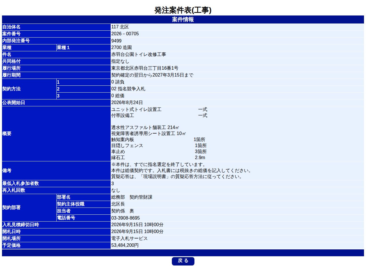 公告詳細ページの保存時点のスクリーンショット
