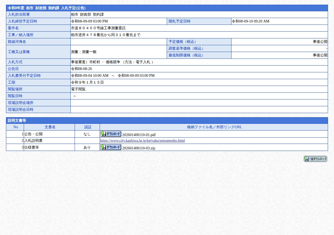 公告詳細ページの保存時点のスクリーンショット