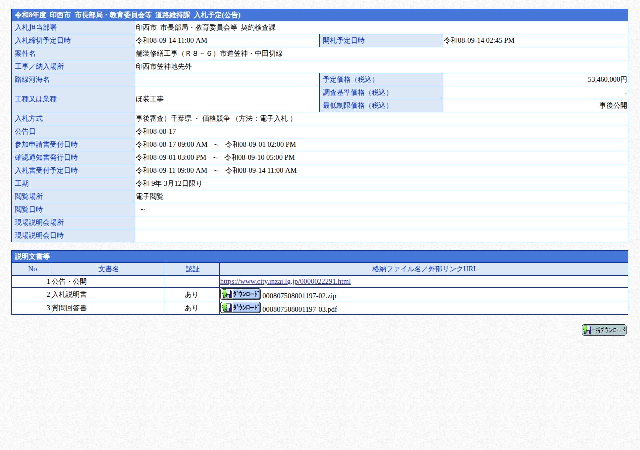 公告詳細ページの保存時点のスクリーンショット