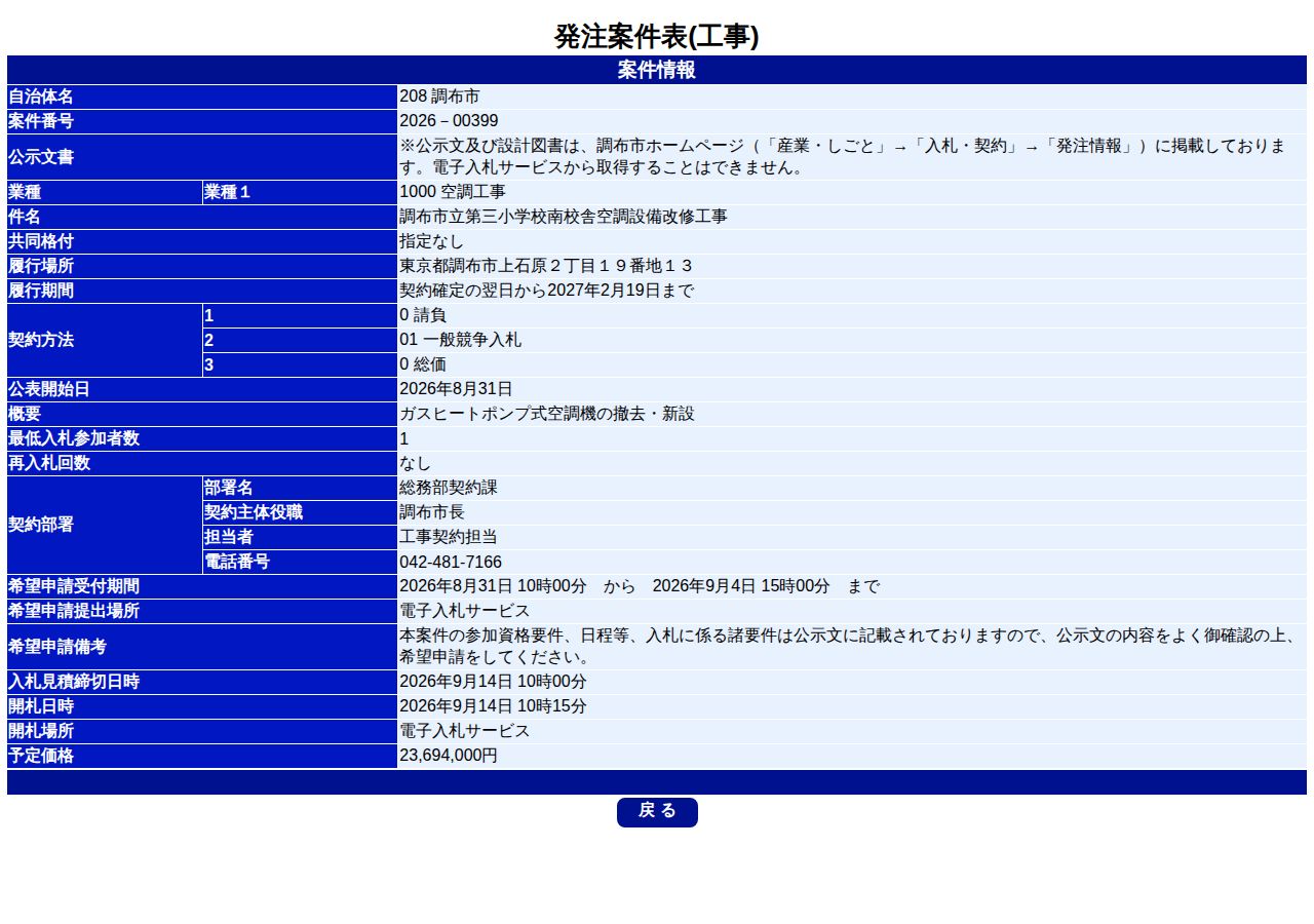 公告詳細ページの保存時点のスクリーンショット