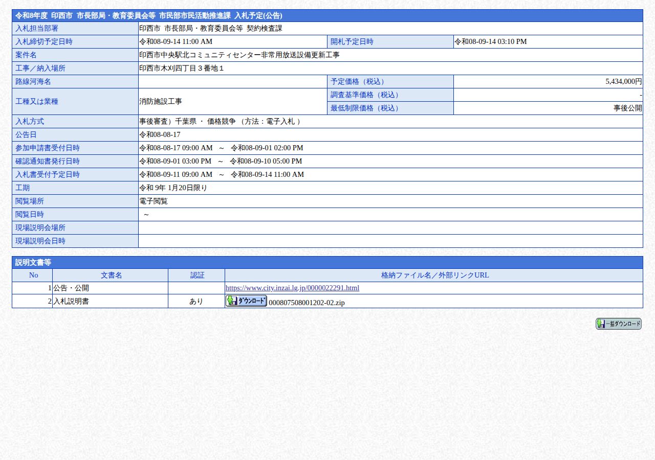 公告詳細ページの保存時点のスクリーンショット