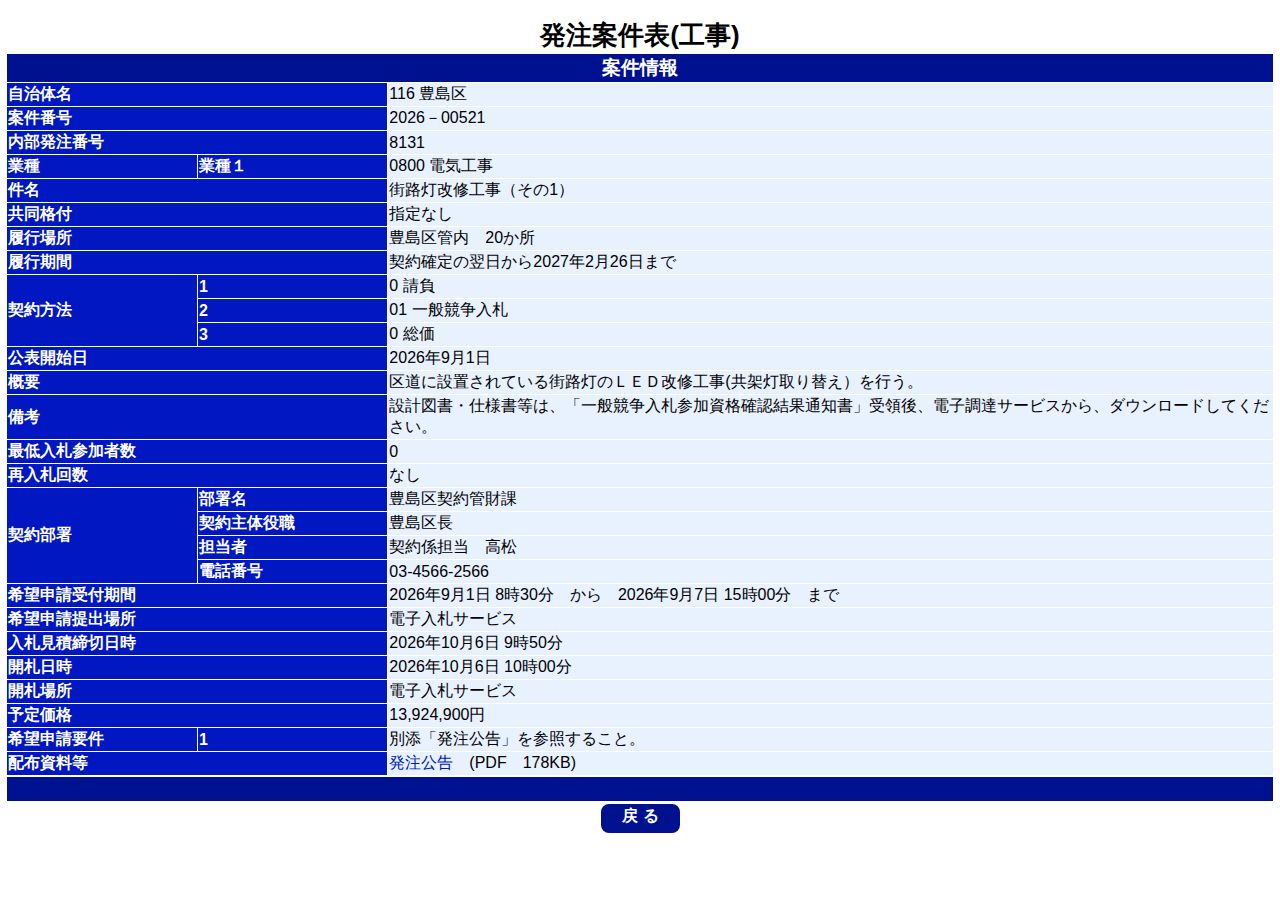 公告詳細ページの保存時点のスクリーンショット