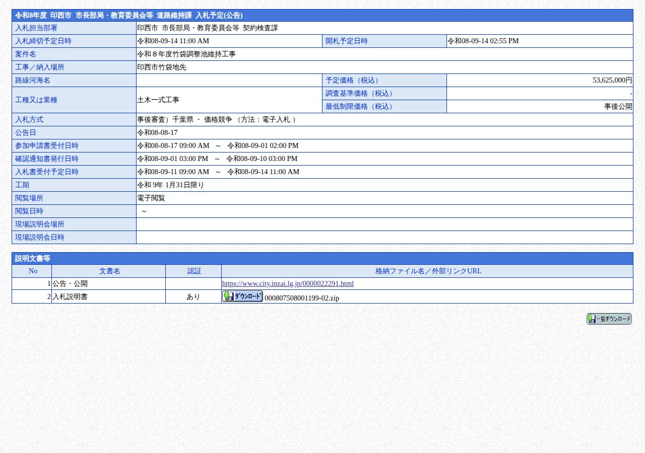 公告詳細ページの保存時点のスクリーンショット