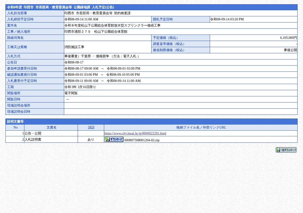公告詳細ページの保存時点のスクリーンショット